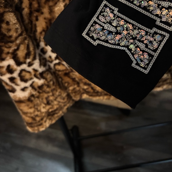 PINK Victoria's Secret Black Leggings with Silver Accents yoga - Picture 4 of 7